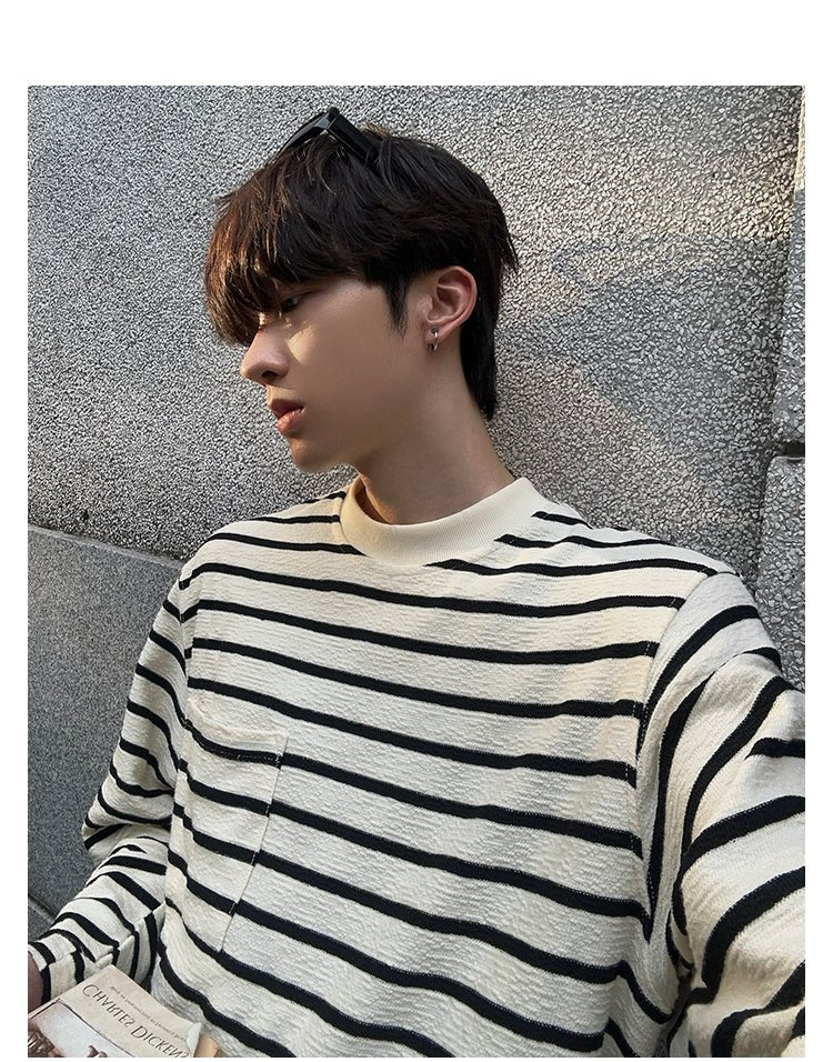 Border long T-shirt OR3475 – 韓国メンズファッション通販 - ORUN -