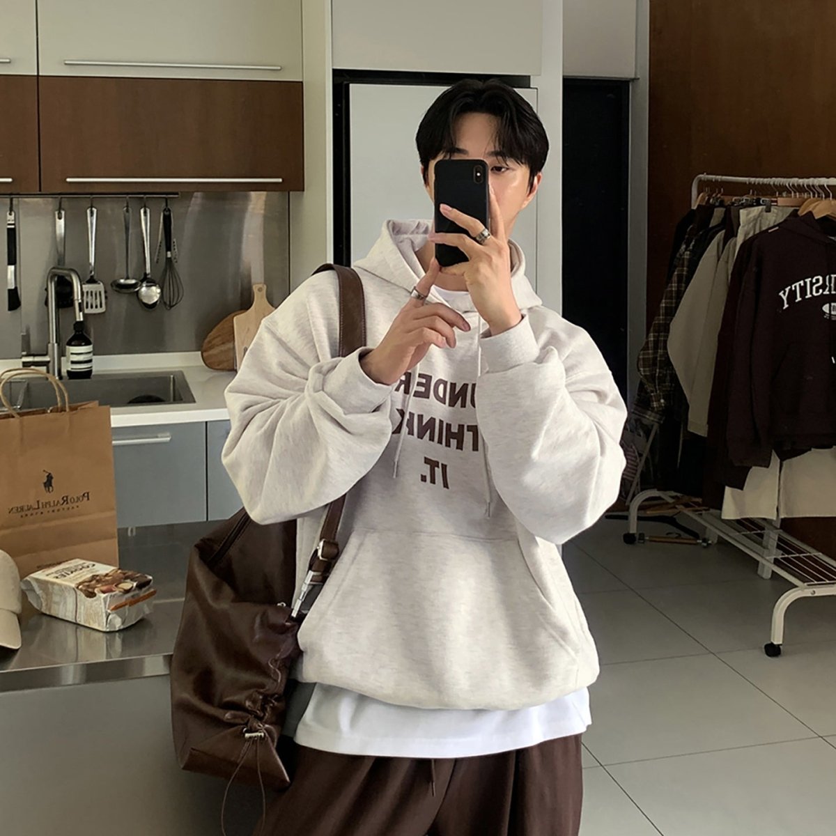 Logo Hoodie OR4607 – 韓国メンズファッション通販 - ORUN -