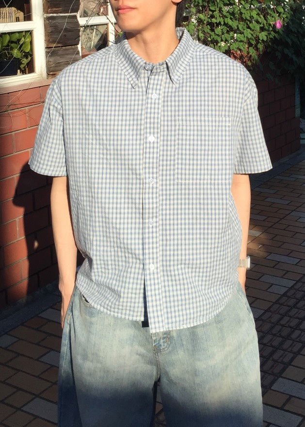 ギンガムチェックシャツ NS-001 – 韓国メンズファッション通販 - ORUN -