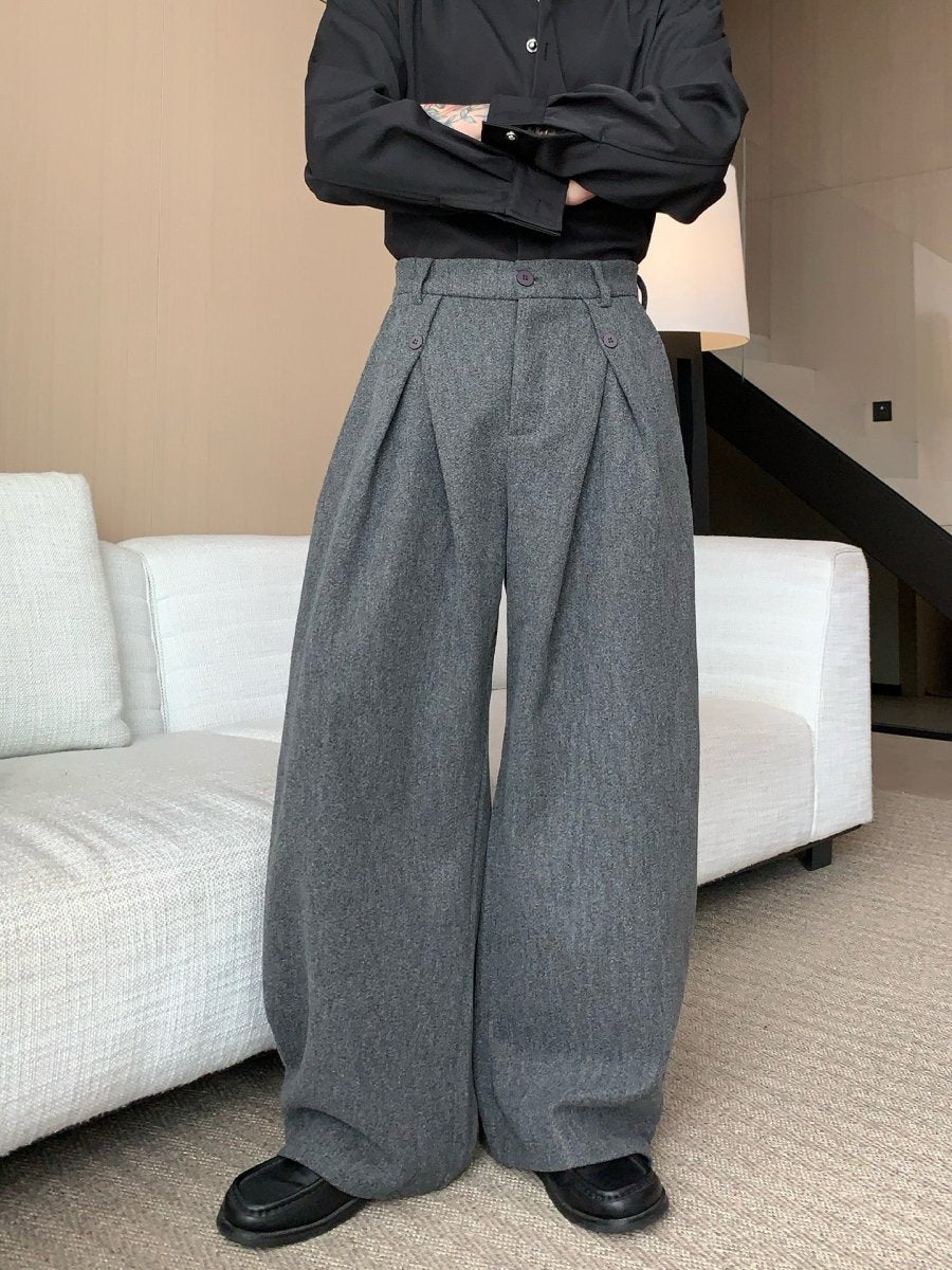 オールドマネー立体ワイドウールスラックス OR4851 – 韓国メンズ