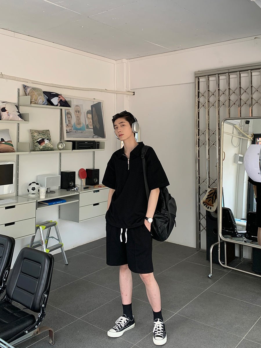 Short sleeve polo T-shirt setup OR3104 – 韓国メンズファッション