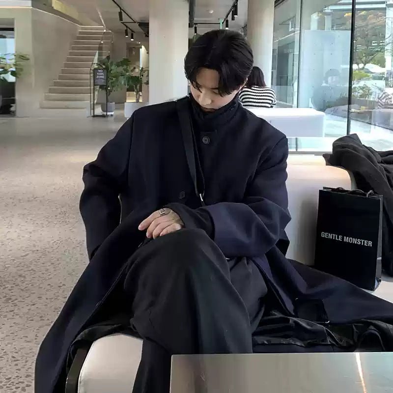 Stand collar long coat OR3992 – 韓国メンズファッション通販 - ORUN -