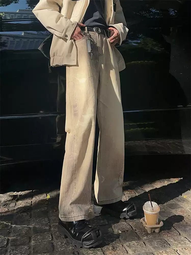 Washed straight denim pants OR3871 – 韓国メンズファッション