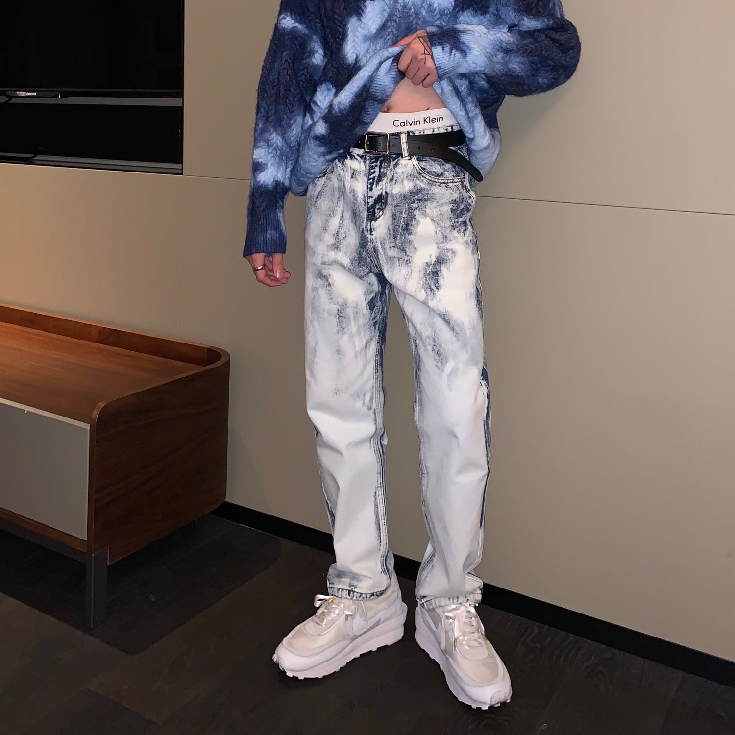 Marble Pattern Denim Or381 ORUN