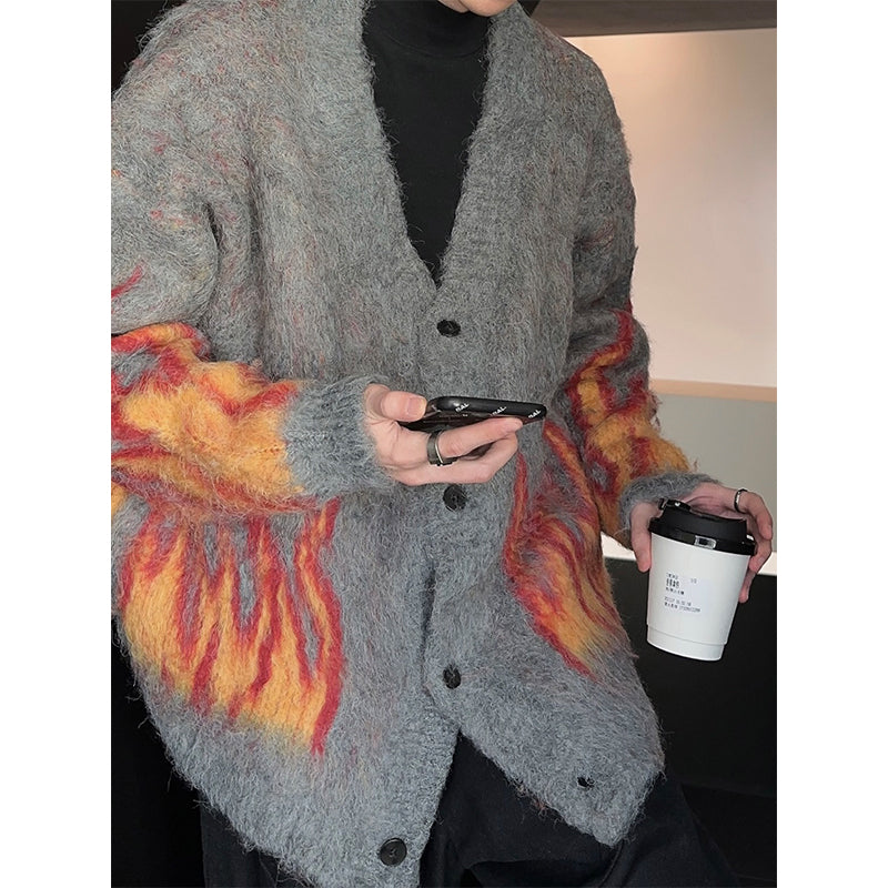 Flame knit cardigan or2370