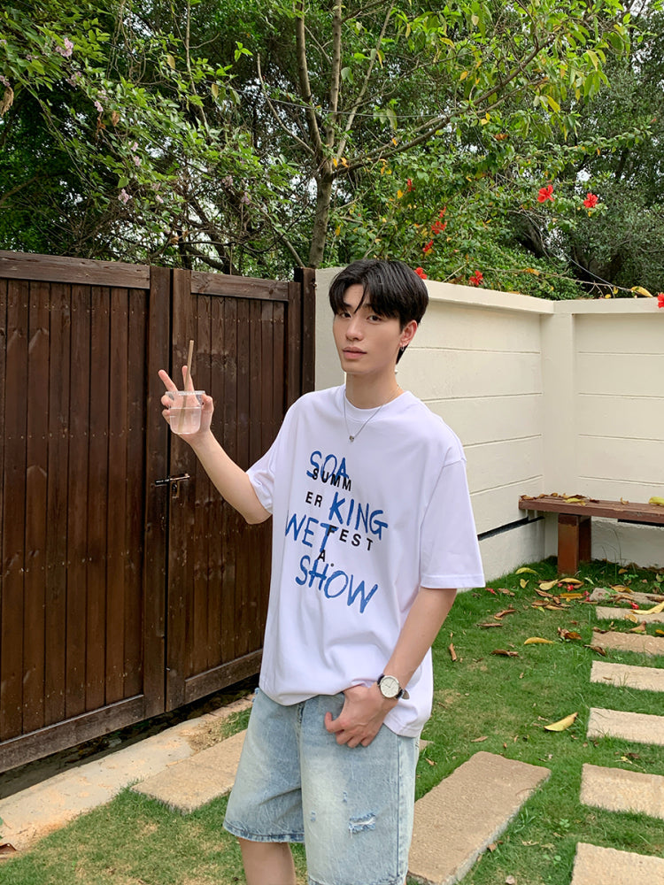 Round neck loose T-shirt OR4319