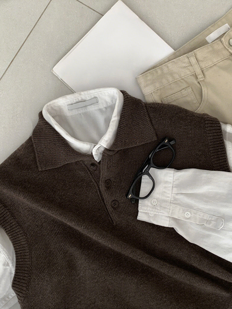 Sleeveless knit sweater OR4632