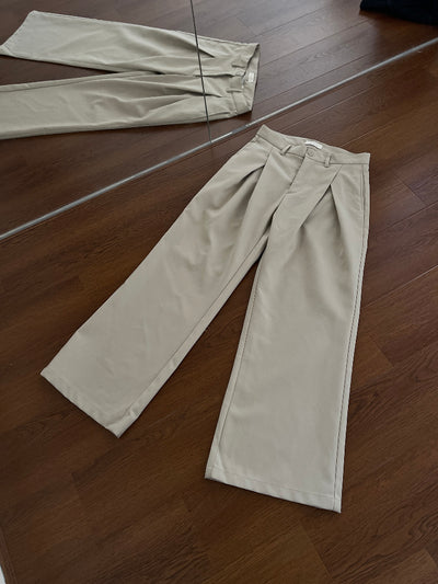Double pleated straight pants OR4660