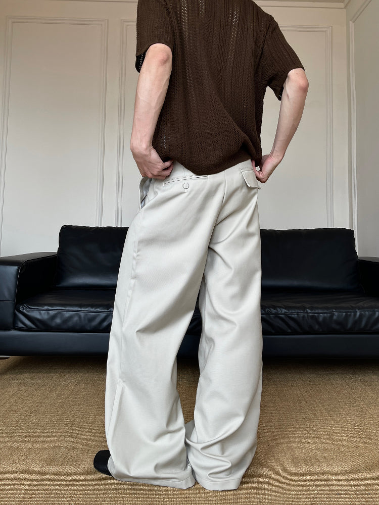 Double pleated straight pants OR4660