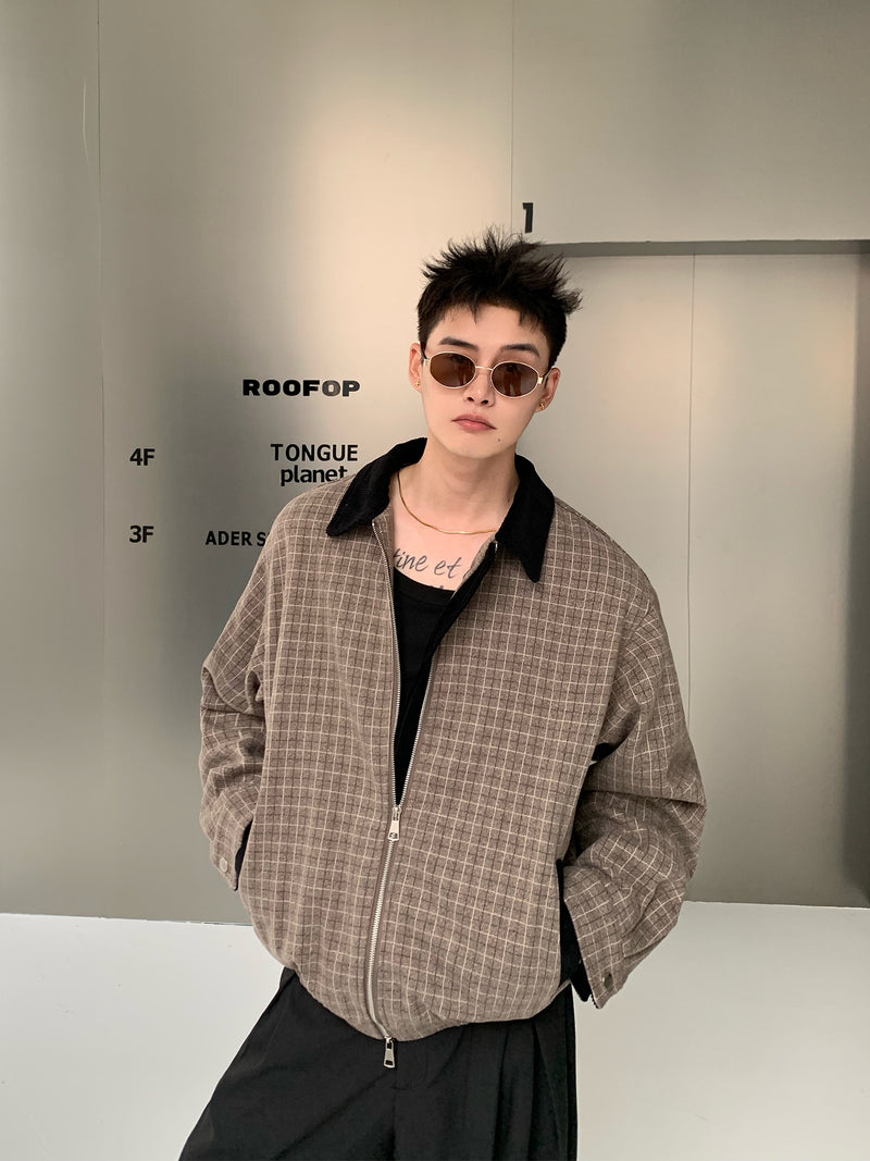 Lapel contrast color jacket OR4722