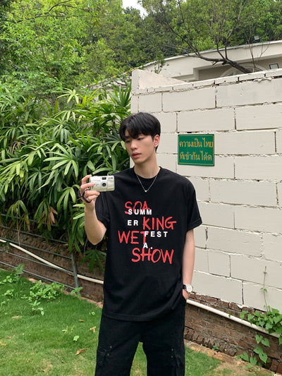 Round neck loose T-shirt OR4319