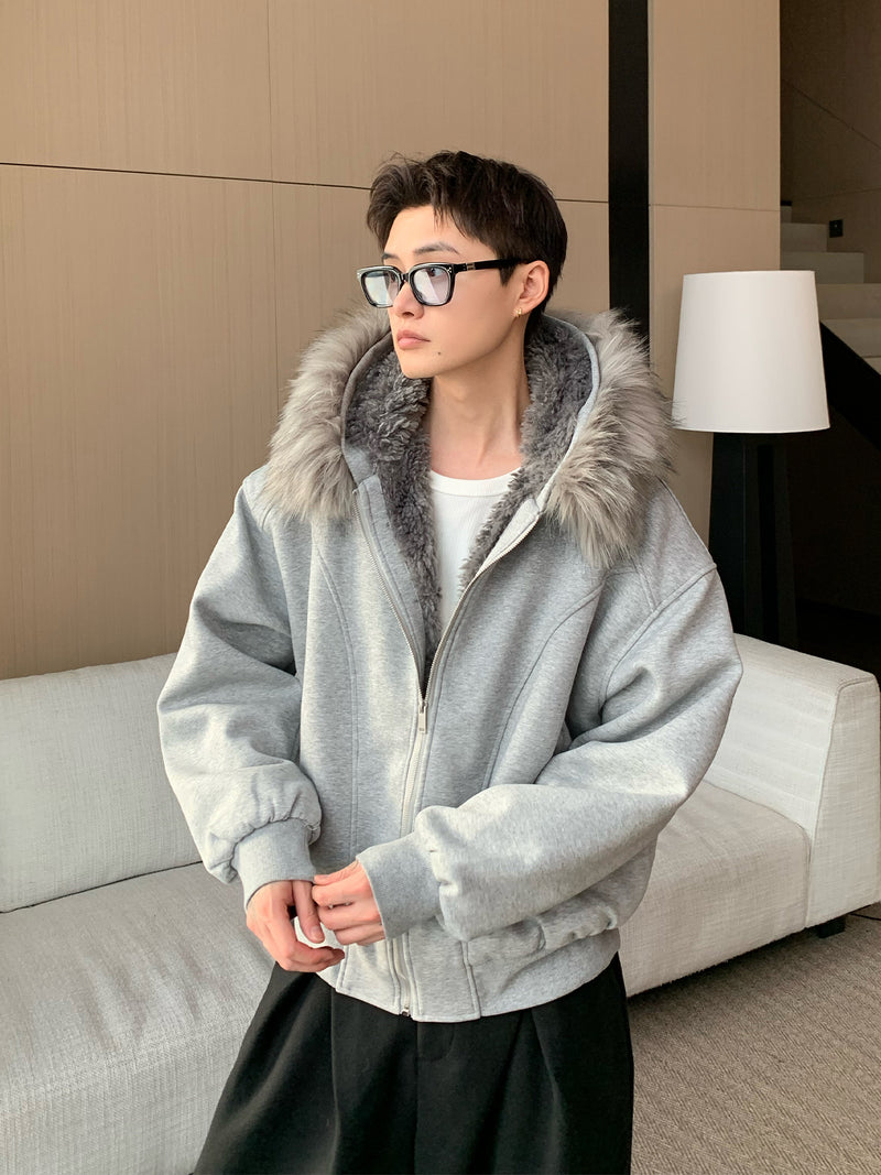 Fur collar sweatshirt hoodie OR4810