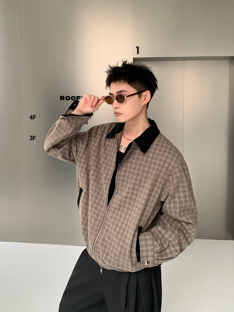 Lapel contrast color jacket OR4722