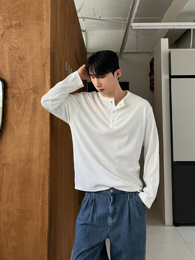 Henry collar long sleeve T-shirt OR4652