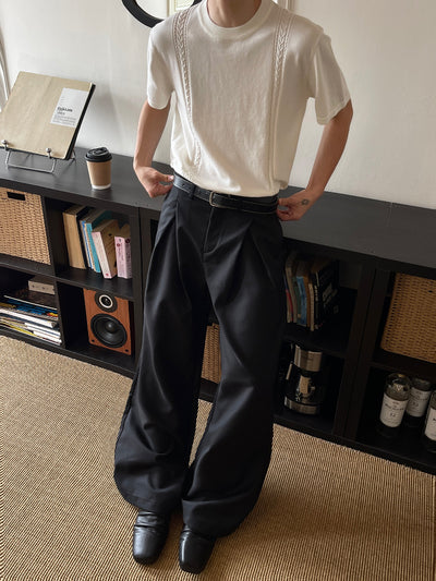 Double pleated straight pants OR4660