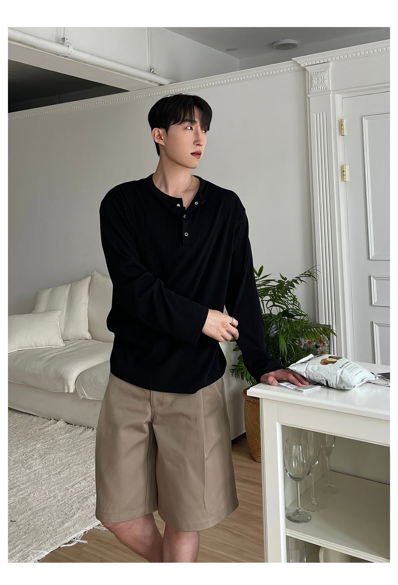 Henry collar long sleeve T-shirt OR4652