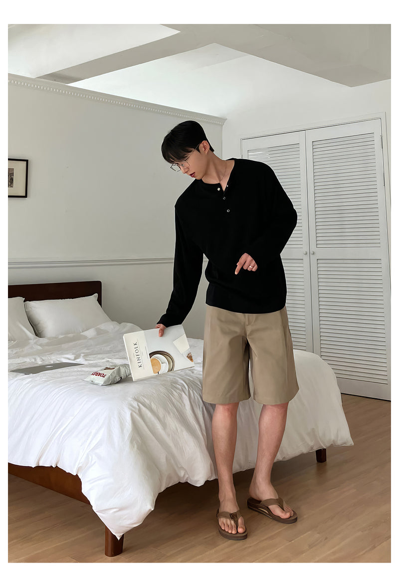 Henry collar long sleeve T-shirt OR4652