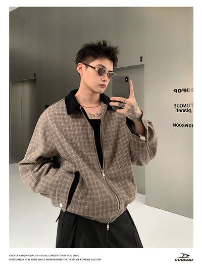Lapel contrast color jacket OR4722