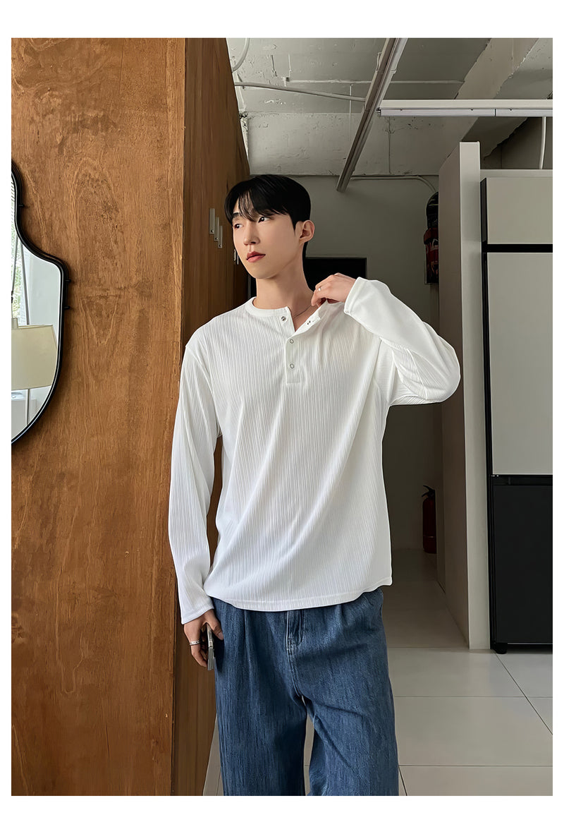 Henry collar long sleeve T-shirt OR4652