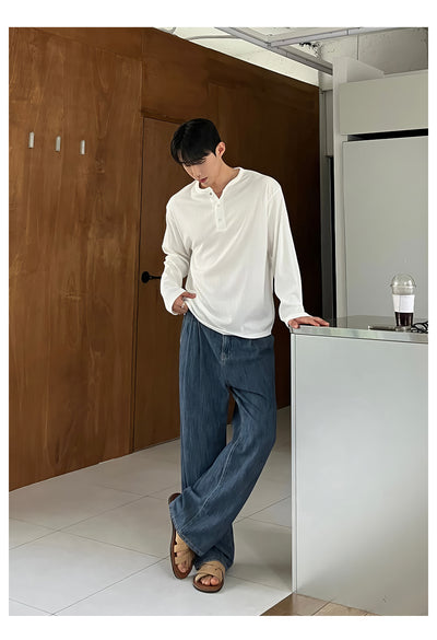 Henry collar long sleeve T-shirt OR4652