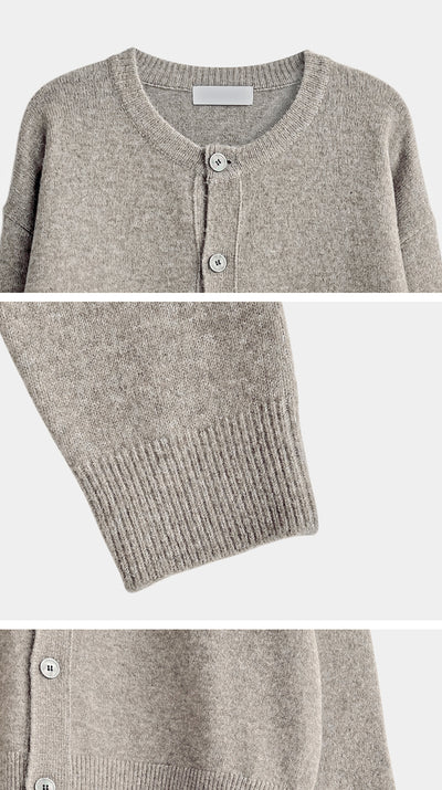 Round neck knit cardigan OR4813