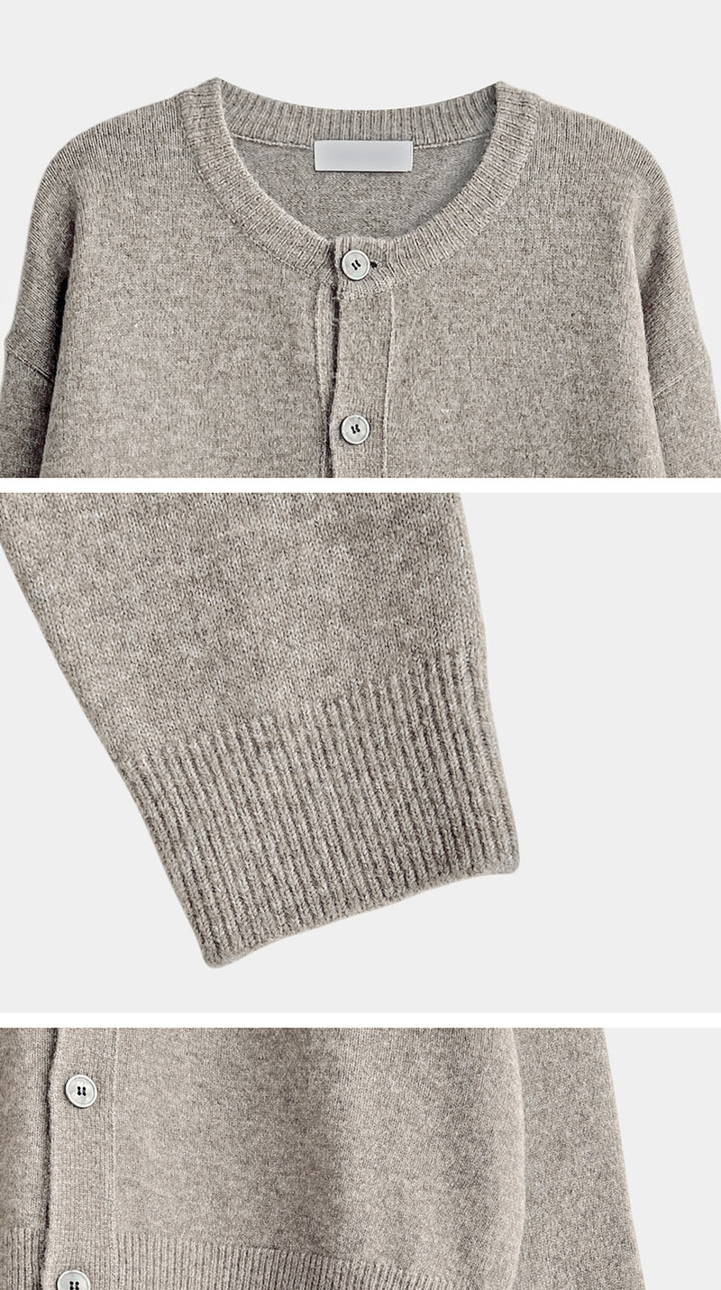 Round neck knit cardigan OR4813