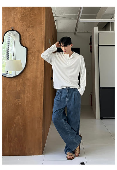 Henry collar long sleeve T-shirt OR4652