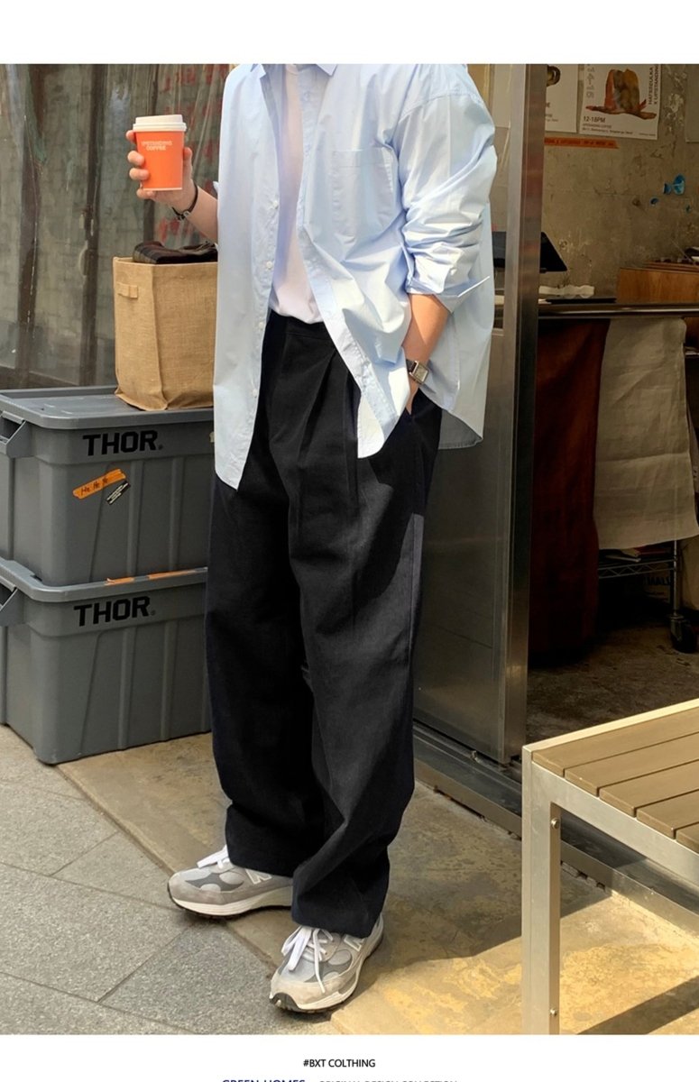 2タックワイドコットンパンツ メンズ｜2 - Tuck Wide COTTON OR4407 - 韓国メンズファッション通販 - ORUN - 