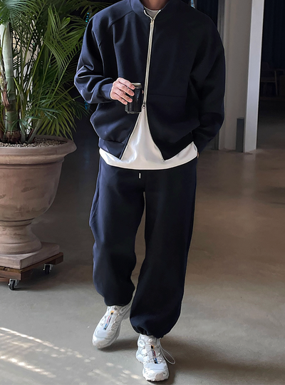 ミニマルジップアップオーバースウェットジャケット　OR4801