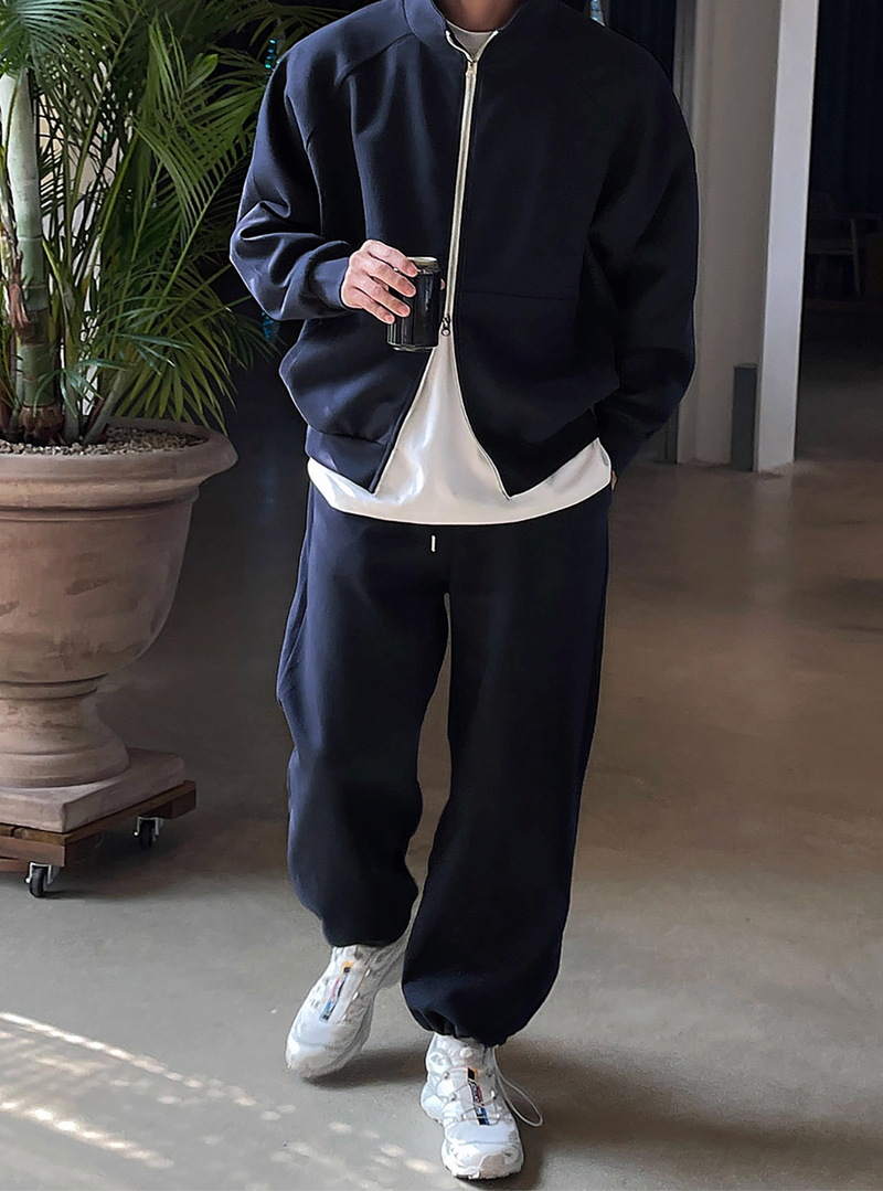 ミニマルジップアップオーバースウェットジャケット　OR4801