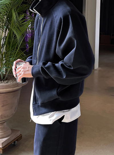 ミニマルジップアップオーバースウェットジャケット　OR4801