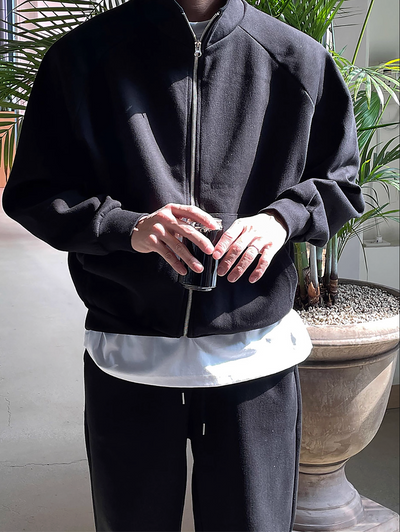 ミニマルジップアップオーバースウェットジャケット　OR4801