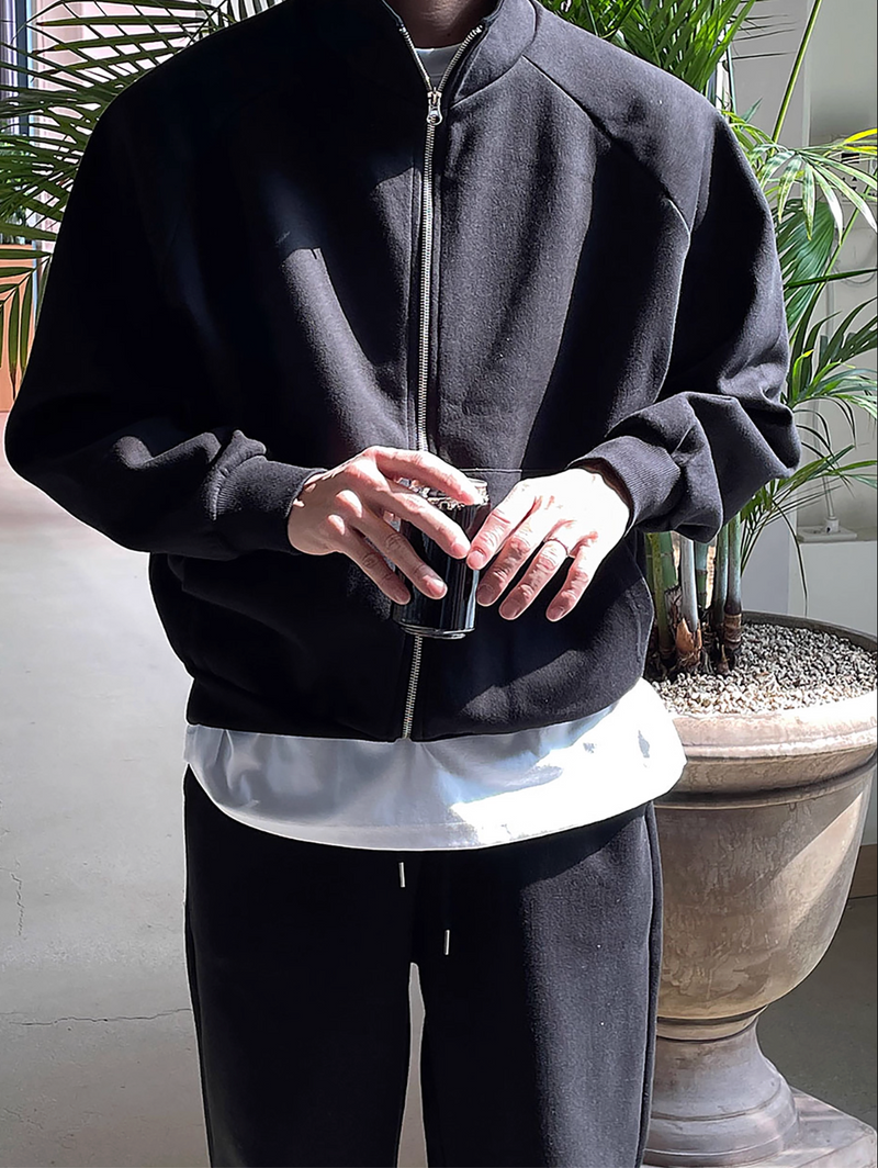 ミニマルジップアップオーバースウェットジャケット　OR4801