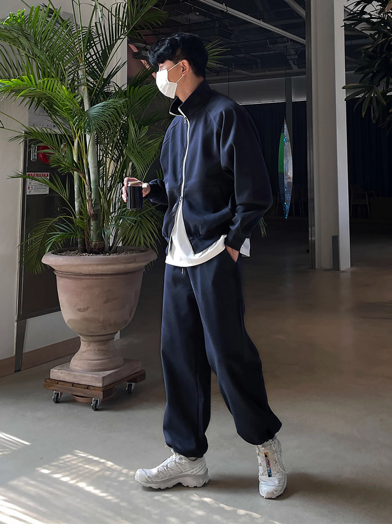 ミニマルジップアップオーバースウェットジャケット　OR4801