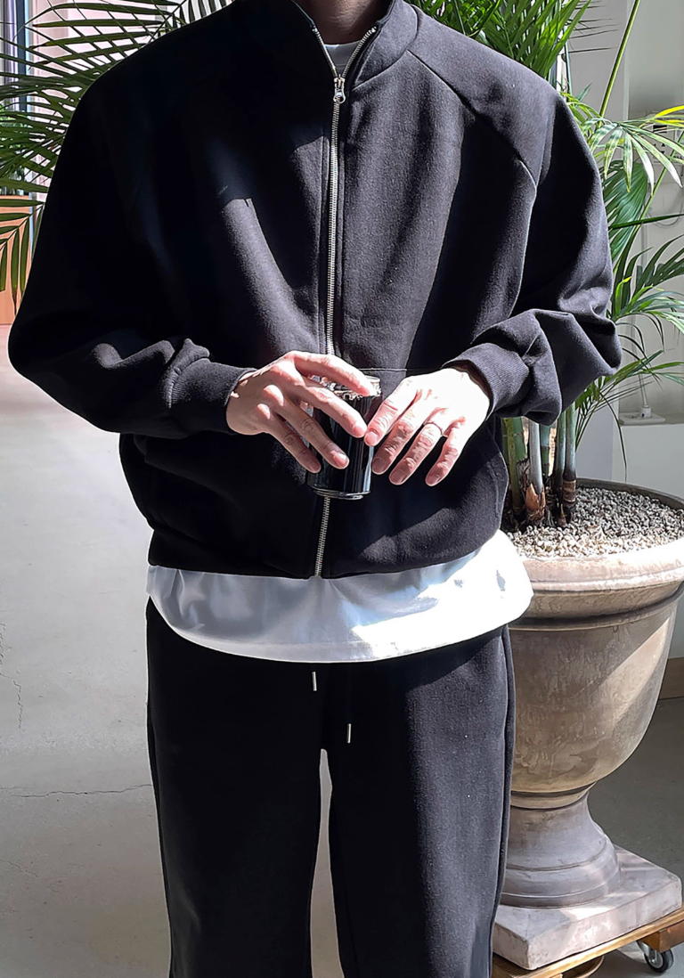 ミニマルジップアップオーバースウェットジャケット　OR4801