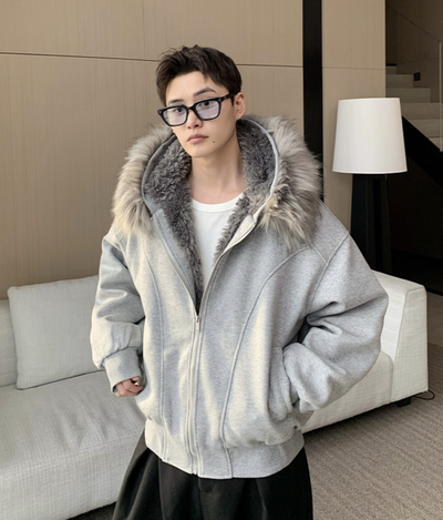 Fur collar sweatshirt hoodie OR4810