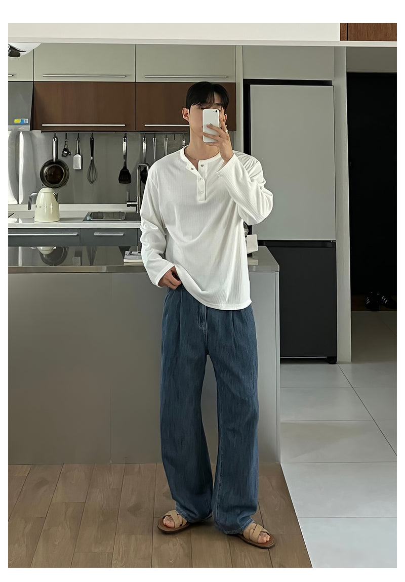 Henry collar long sleeve T-shirt OR4652