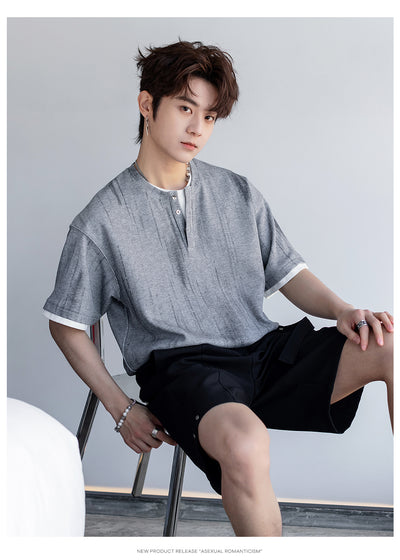 Fake two-piece short sleeve T-shirt OR4328