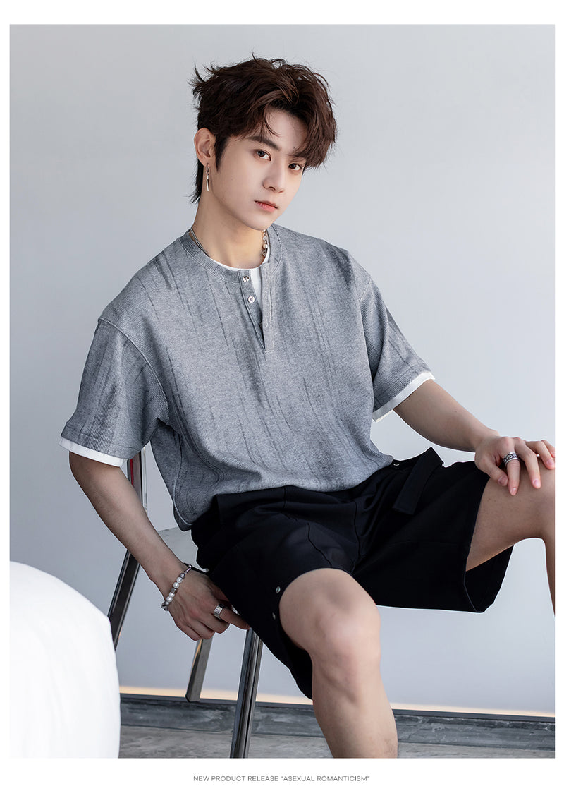 Fake two-piece short sleeve T-shirt OR4328