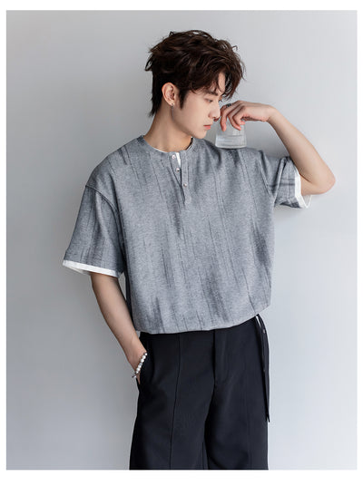Fake two-piece short sleeve T-shirt OR4328