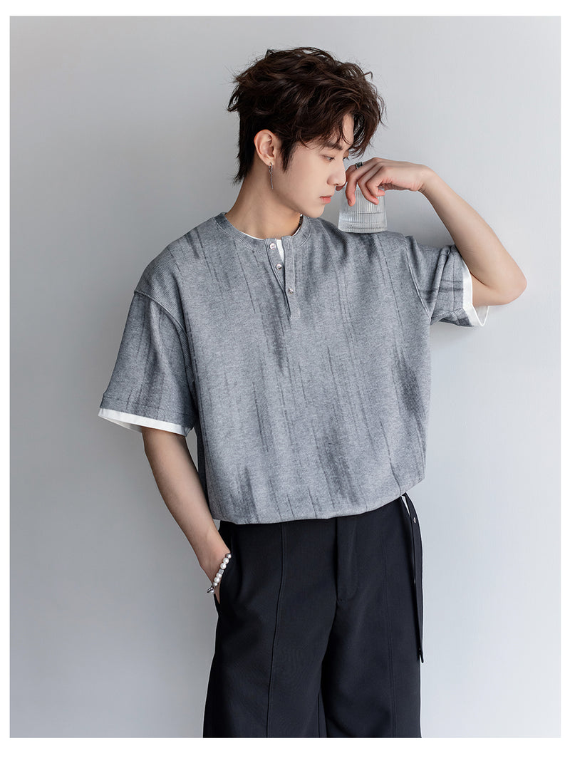 Fake two-piece short sleeve T-shirt OR4328