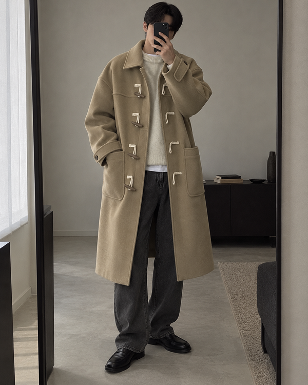 トグルボタンルーズロングダッフルコート or2425