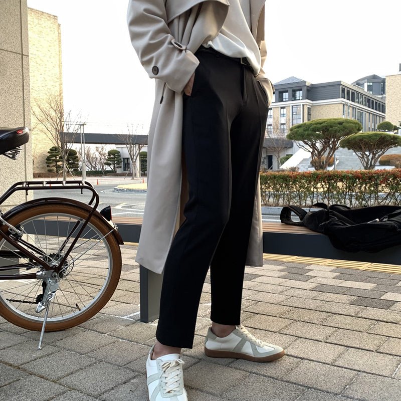 スラックス 9分丈 アンクルパンツ メンズ 韓国ファッション きれいめ 