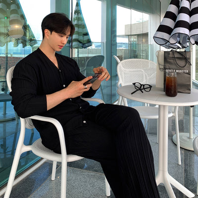 V-neck cardigan straight setup OR3105