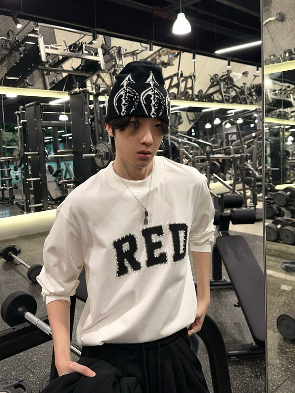 REDイニシャル入りロンT OR5585