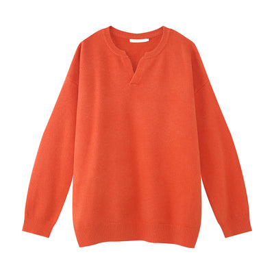 V neck a solid knit sweater or2188