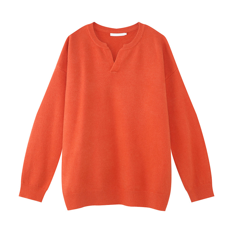 V neck a solid knit sweater or2188