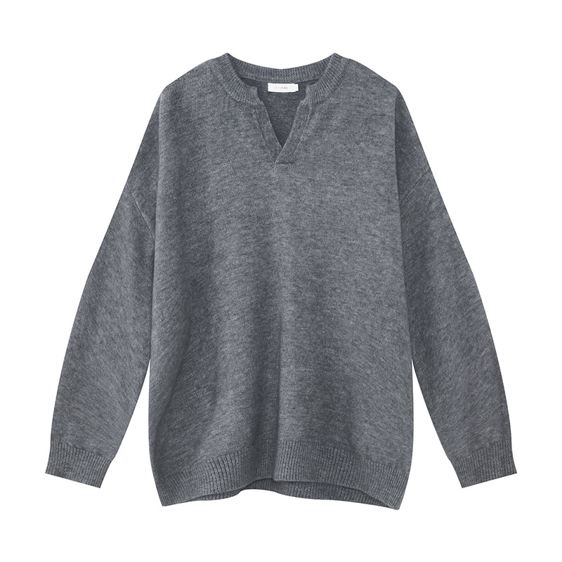 V neck a solid knit sweater or2188