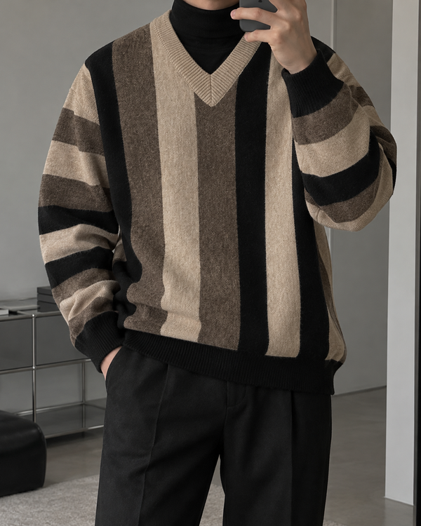 V Neck Knit Sweater or786