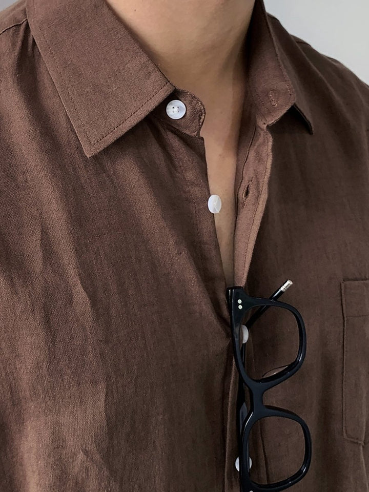 リネンタッチシャツ メンズ 長袖｜Airy Linen SHIRT OR4356 – 韓国